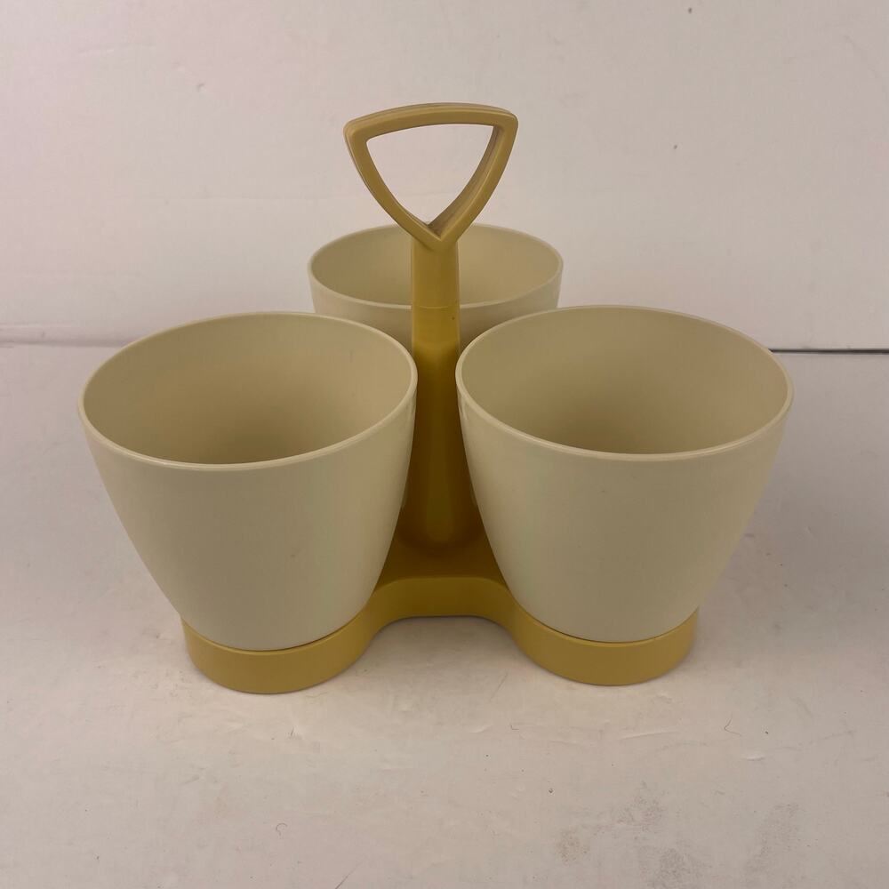 Vintage Tupperware Three Cup Serveware & Holder No Lids